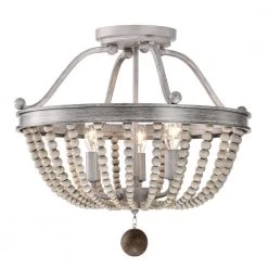 Onos 17 in. 3-Light Indoor Weathered Grey Semi-Flush Mount Light with Light Kit by Warehouse of Tiffany -Warehouse of Tiffany Shop weathered grey warehouse of tiffany flush mount lights imc840 3 c3 1000