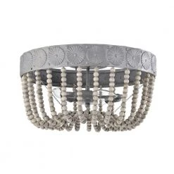 Poury 16 in. 3-Light Indoor Weathered Grey Flush Mount Ceiling Light with Light Kit by Warehouse of Tiffany -Warehouse of Tiffany Shop weathered grey warehouse of tiffany flush mount lights imc841c 3 4f 1000