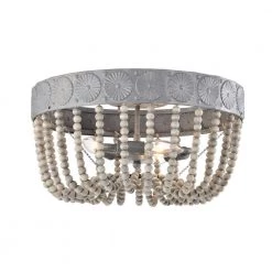 Poury 16 in. 3-Light Indoor Weathered Grey Flush Mount Ceiling Light with Light Kit by Warehouse of Tiffany -Warehouse of Tiffany Shop weathered grey warehouse of tiffany flush mount lights imc841c 3 c3 1000