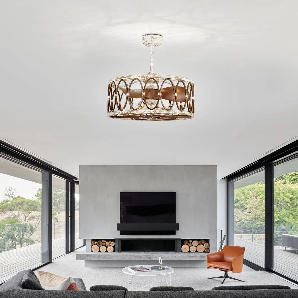 Kolleen 24 in. Indoor White Finish Ceiling Fan with Light Kit and Remote Included by Warehouse of Tiffany 14 Kolleen 24 in. Indoor White Finish Ceiling Fan with Light Kit and Remote Included by Warehouse of Tiffany - Image 12