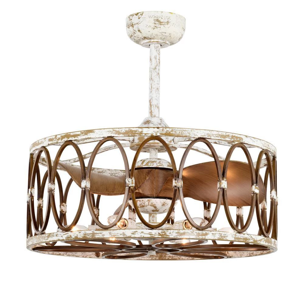 Kolleen 24 in. Indoor White Finish Ceiling Fan with Light Kit and Remote Included by Warehouse of Tiffany 5 Kolleen 24 in. Indoor White Finish Ceiling Fan with Light Kit and Remote Included by Warehouse of Tiffany - Image 3