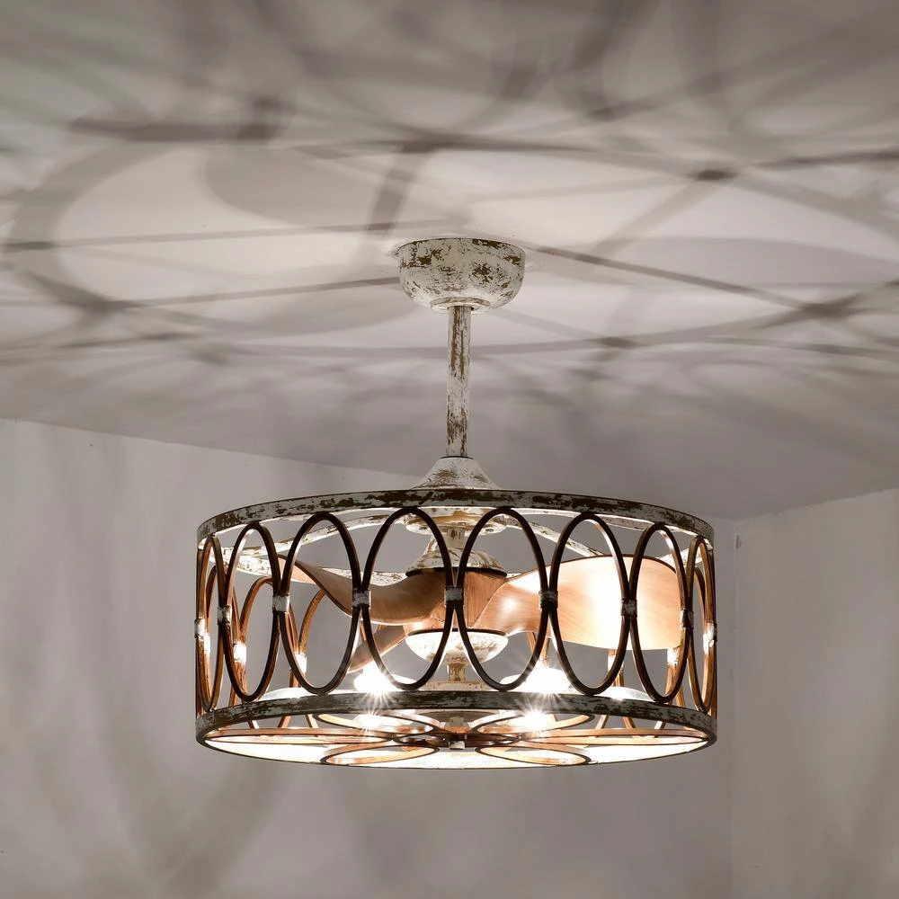 Kolleen 24 in. Indoor White Finish Ceiling Fan with Light Kit and Remote Included by Warehouse of Tiffany 8 Kolleen 24 in. Indoor White Finish Ceiling Fan with Light Kit and Remote Included by Warehouse of Tiffany - Image 6