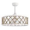 Shaunda 25 in. 6-Light Indoor Weathered White and Beige Rattan Ceiling Fan with Light Kit by Warehouse of Tiffany -Warehouse of Tiffany Shop weathered white warehouse of tiffany ceiling fans with lights dw01w67wh 64 1000