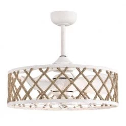 Shaunda 25 in. 6-Light Indoor Weathered White and Beige Rattan Ceiling Fan with Light Kit by Warehouse of Tiffany -Warehouse of Tiffany Shop weathered white warehouse of tiffany ceiling fans with lights dw01w67wh c3 1000