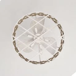 Shaunda 25 in. 6-Light Indoor Weathered White and Beige Rattan Ceiling Fan with Light Kit by Warehouse of Tiffany -Warehouse of Tiffany Shop weathered white warehouse of tiffany ceiling fans with lights dw01w67wh fa 1000