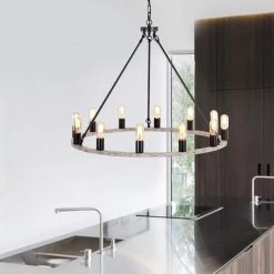 Sofie 34.6 in. 12-Light Indoor Weathered White Chandelier with Light Kit by Warehouse of Tiffany -Warehouse of Tiffany Shop weathered white warehouse of tiffany chandeliers pd015 12wh 4f 1000