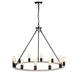 Sofie 34.6 in. 12-Light Indoor Weathered White Chandelier with Light Kit by Warehouse of Tiffany
