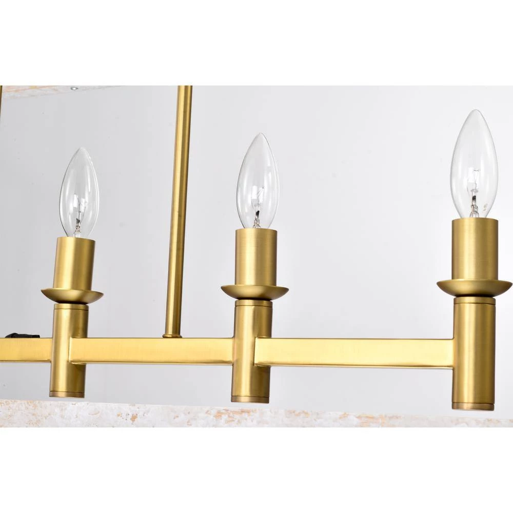 Nermin 39 in. 5-Light Indoor Satin Gold Finish Chandelier with Light Kit by Warehouse of Tiffany 8 Nermin 39 in. 5-Light Indoor Satin Gold Finish Chandelier with Light Kit by Warehouse of Tiffany - Image 6
