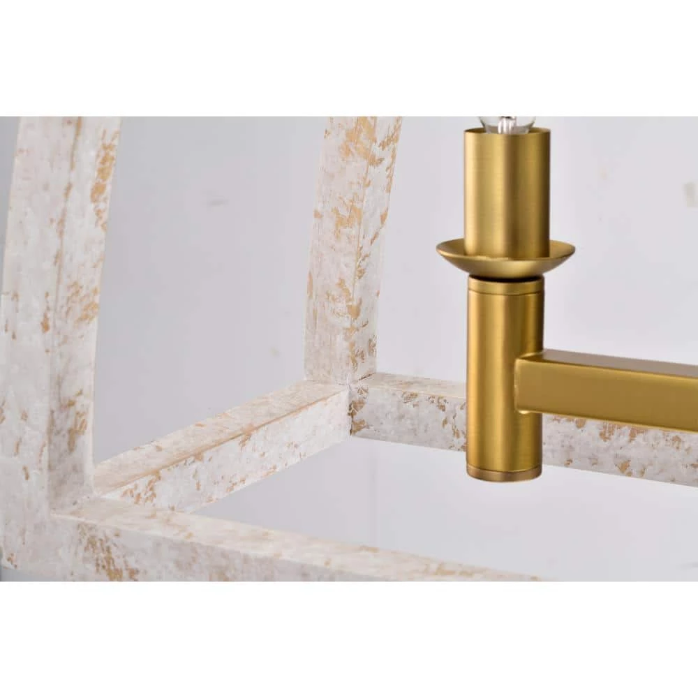 Nermin 39 in. 5-Light Indoor Satin Gold Finish Chandelier with Light Kit by Warehouse of Tiffany 9 Nermin 39 in. 5-Light Indoor Satin Gold Finish Chandelier with Light Kit by Warehouse of Tiffany - Image 7