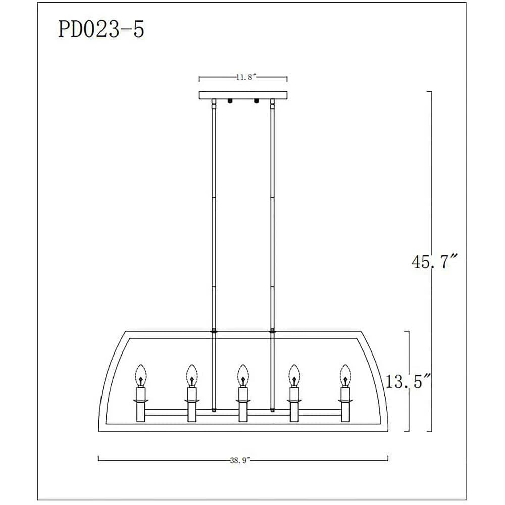 Nermin 39 in. 5-Light Indoor Satin Gold Finish Chandelier with Light Kit by Warehouse of Tiffany 11 Nermin 39 in. 5-Light Indoor Satin Gold Finish Chandelier with Light Kit by Warehouse of Tiffany - Image 9