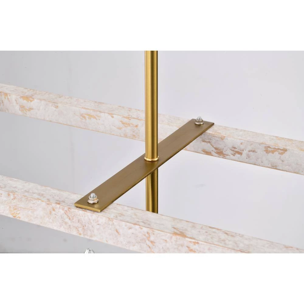 Nermin 39 in. 5-Light Indoor Satin Gold Finish Chandelier with Light Kit by Warehouse of Tiffany 4 Nermin 39 in. 5-Light Indoor Satin Gold Finish Chandelier with Light Kit by Warehouse of Tiffany - Image 2