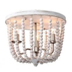 Dawid 14 in. 3-Light Indoor Weathered White and Matte Gold Finish Flush Mount with Light Kit by Warehouse of Tiffany -Warehouse of Tiffany Shop weathered white warehouse of tiffany flush mount lights cd021 3wh 4f 1000