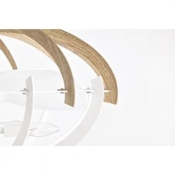 Shana 27 in. 6-Light Indoor Gloss White and Faux Wood Grain Ceiling Fan with Light Kit by Warehouse of Tiffany -Warehouse of Tiffany Shop white gloss warehouse of tiffany ceiling fans with lights dw01w53ib 44 1000