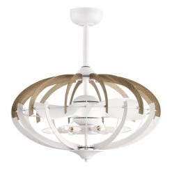 Shana 27 in. 6-Light Indoor Gloss White and Faux Wood Grain Ceiling Fan with Light Kit by Warehouse of Tiffany -Warehouse of Tiffany Shop white gloss warehouse of tiffany ceiling fans with lights dw01w53ib c3 1000