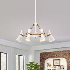 Prin 42 in. White Indoor Remote Controlled Fandelier with Light Kit by Warehouse of Tiffany 6 Prin 42 in. White Indoor Remote Controlled Fandelier with Light Kit by Warehouse of Tiffany -Warehouse of Tiffany Shop white warehouse of tiffany ceiling fans with lights cfl 8461wg e1 1000