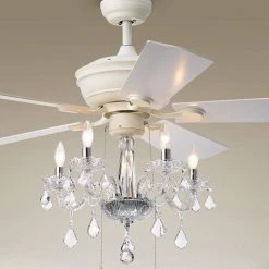 Havorand II 52 in. Indoor White Ceiling Fan with Light Kit by Warehouse of Tiffany -Warehouse of Tiffany Shop white warehouse of tiffany ceiling fans with lights cfl8213wh c3 1000