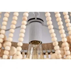 Elli 18 in. 1-Light Indoor White and Light Brown Pendant with Light Kit by Warehouse of Tiffany 14 Elli 18 in. 1-Light Indoor White and Light Brown Pendant with Light Kit by Warehouse of Tiffany -Warehouse of Tiffany Shop white warehouse of tiffany chandeliers imp855b 1d 1000