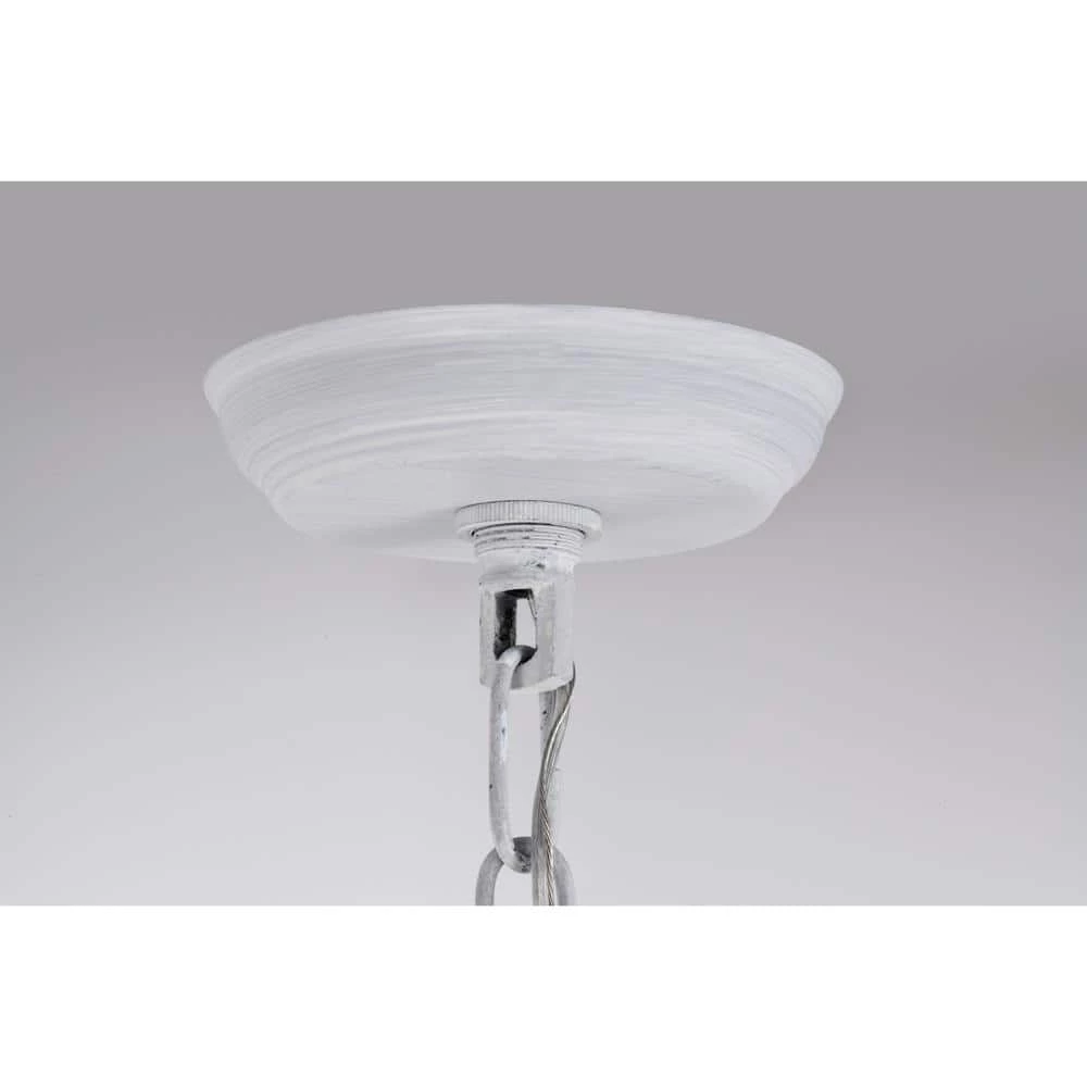 Elli 18 in. 1-Light Indoor White and Light Brown Pendant with Light Kit by Warehouse of Tiffany 8 Elli 18 in. 1-Light Indoor White and Light Brown Pendant with Light Kit by Warehouse of Tiffany - Image 6