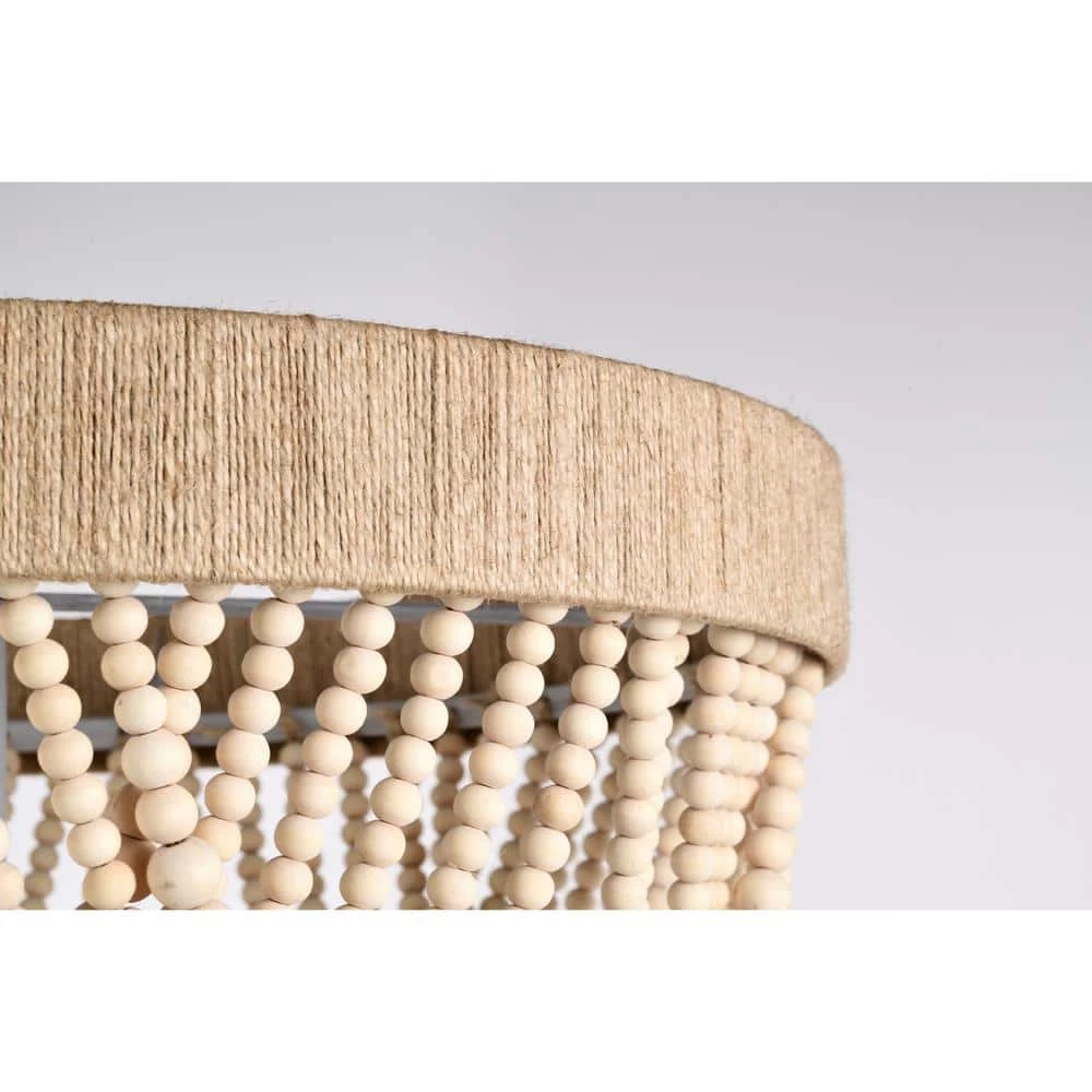 Elli 18 in. 1-Light Indoor White and Light Brown Pendant with Light Kit by Warehouse of Tiffany 9 Elli 18 in. 1-Light Indoor White and Light Brown Pendant with Light Kit by Warehouse of Tiffany - Image 7