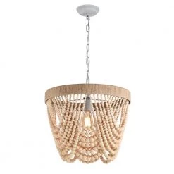 Elli 18 in. 1-Light Indoor White and Light Brown Pendant with Light Kit by Warehouse of Tiffany 16 Elli 18 in. 1-Light Indoor White and Light Brown Pendant with Light Kit by Warehouse of Tiffany -Warehouse of Tiffany Shop white warehouse of tiffany chandeliers imp855b 4f 1000