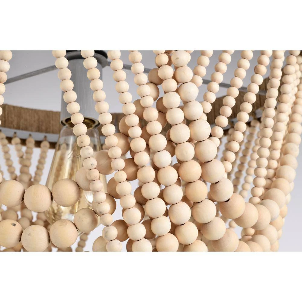 Elli 18 in. 1-Light Indoor White and Light Brown Pendant with Light Kit by Warehouse of Tiffany 10 Elli 18 in. 1-Light Indoor White and Light Brown Pendant with Light Kit by Warehouse of Tiffany - Image 8