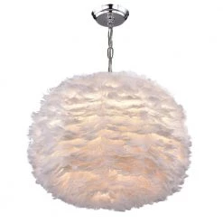 Life 18 in. 1-Light Indoor White Pendant Lamp with Light Kit by Warehouse of Tiffany