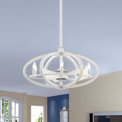 Torge 29 in. Indoor White Finsh Remote Controlled Fandelier with Light Kit by Warehouse of Tiffany -Warehouse of Tiffany Shop white warehouse of tiffany flush mount lights cfl 8464wh 31 1000