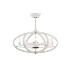 Torge 29 in. Indoor White Finsh Remote Controlled Fandelier with Light Kit by Warehouse of Tiffany