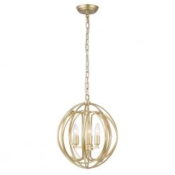 Nelpin 3-Light Soft Brushed Gold Pendant by Warehouse of Tiffany